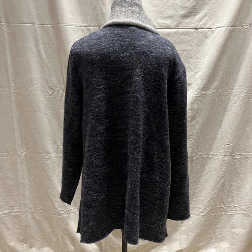 Kenar wool wrap long jacket. Blue grey, size large. - Picture 6 of 10